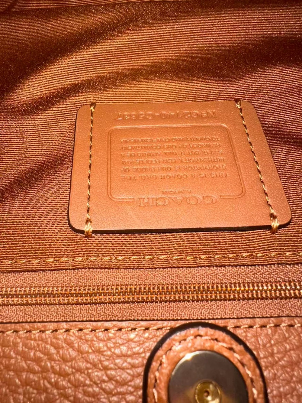 COACH Dempsey 22  Signature Canvas Stripe Tote - Brown with Multicolor Stripes - Picture 6 of 7